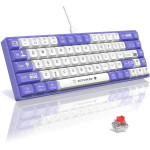 Ajazz AK680 Игровая Механическая Клавиатура 60% RGB Подсветка, Hot-Swap, Бело-Фиолетовая