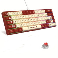 Ajazz AK680 Игровая Механическая Клавиатура 60% RGB Подсветка, Hot-Swap, Бело-Красная