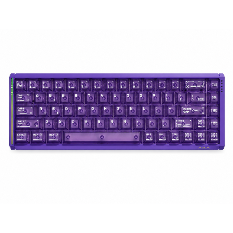 Ігрова Магнітна Клавіатура AULA F68 RX Silent RT 0.001 Прозора Фіолетова