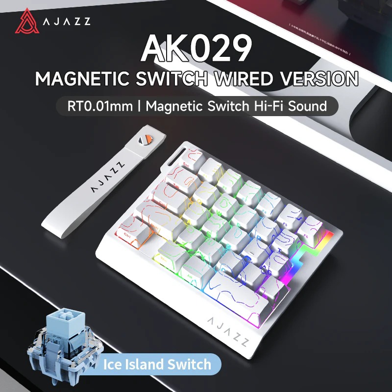 Геймерська Магнітна Клавіатура AJAZZ Blackadder Ak029 Білий з Контурними лініями