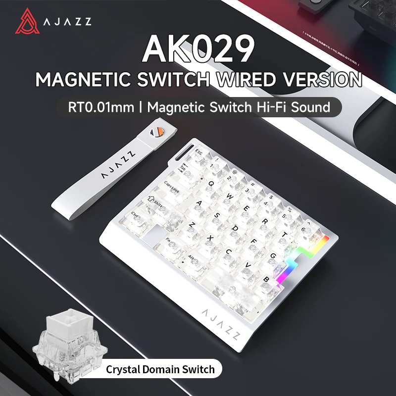 Геймерська Магнітна Клавіатура AJAZZ Blackadder Ak029 Білий Прозорий