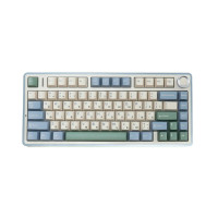 Aula F75 Беспроводная Игровая Клавиатура 75% RGB подсветка HotSwap, Бело-Зеленая