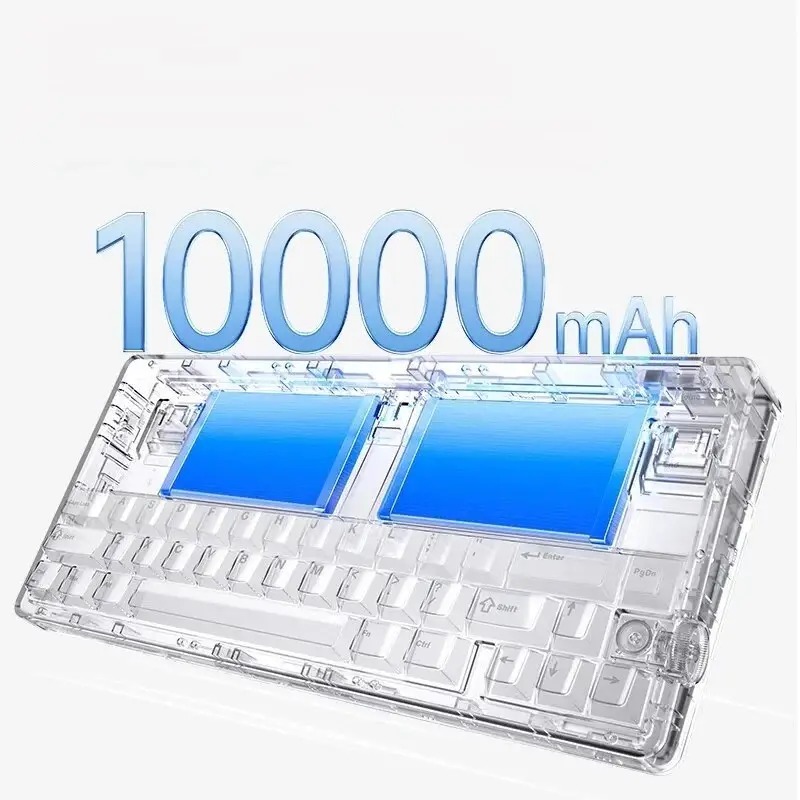 Механічна Бездротова Клавіатура MCHOSE G75 v2 10000 mAh Біло-Блакитна