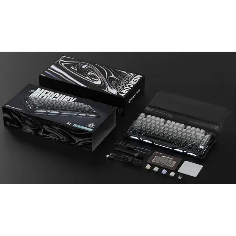 Механічна Бездротова Клавіатура Gravastar Mercury K1 gasket 75% Stealth Black
