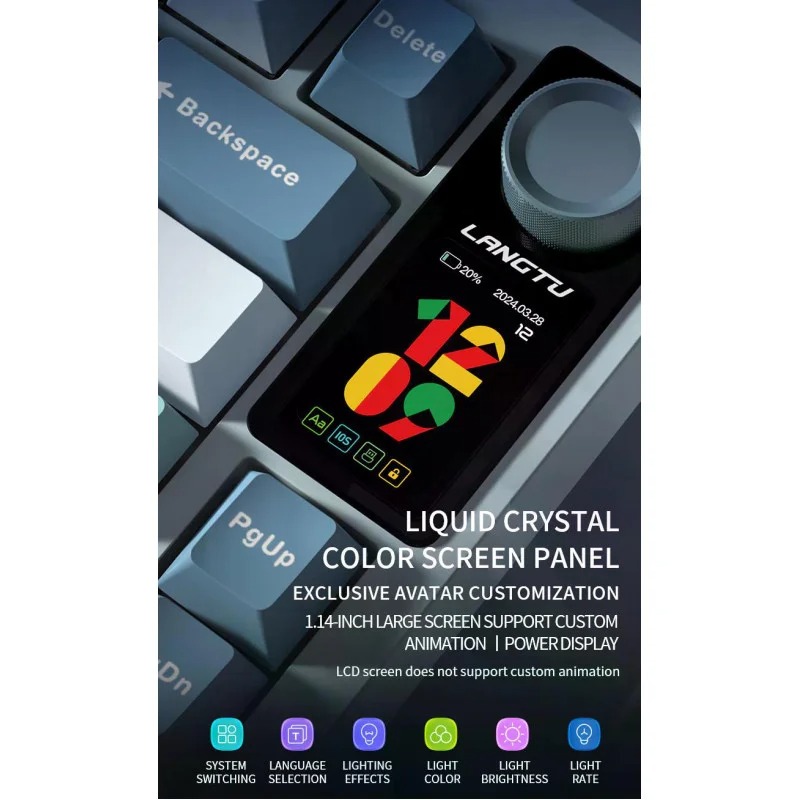 Механічна Клавіатура Langtu LT75 Pro Безпровідна 75% Gasket 10000 mAh