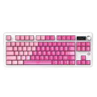 Механічна Клавіатура Ajazz MK87 Бездротова Біла-Рожева Прозора