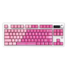 Механічна Клавіатура Ajazz MK87 Бездротова Біла-Рожева Прозора