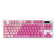 Механічна Клавіатура Ajazz MK87 Бездротова Біла-Рожева Прозора