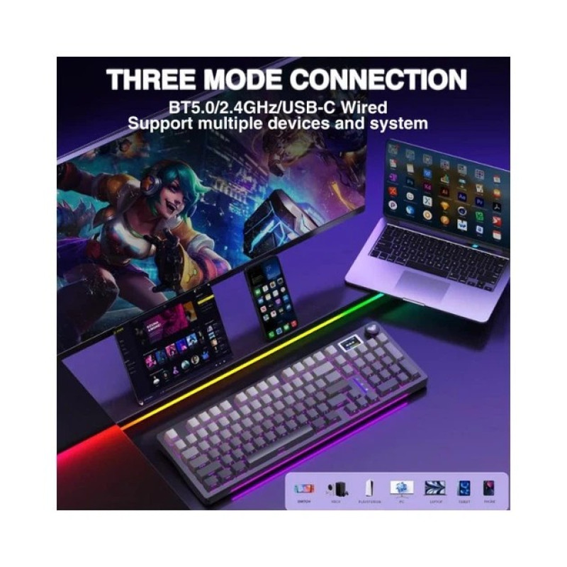 Ігрова Механічна Клавіатура AULA S98 Pro Бездротова Чорний Градієнт