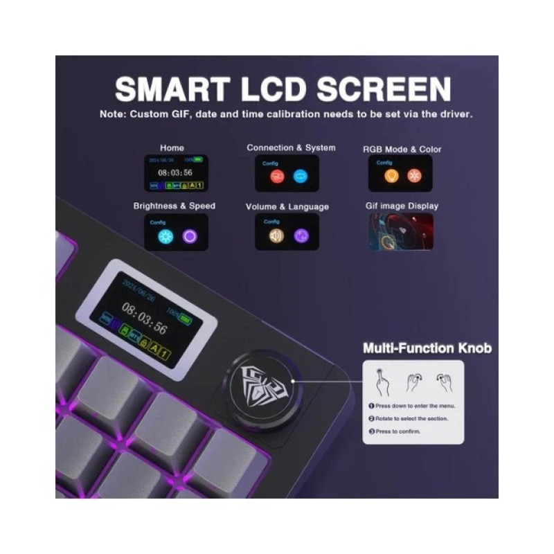 Ігрова Механічна Клавіатура AULA S98 Pro Бездротова Чорний Градієнт