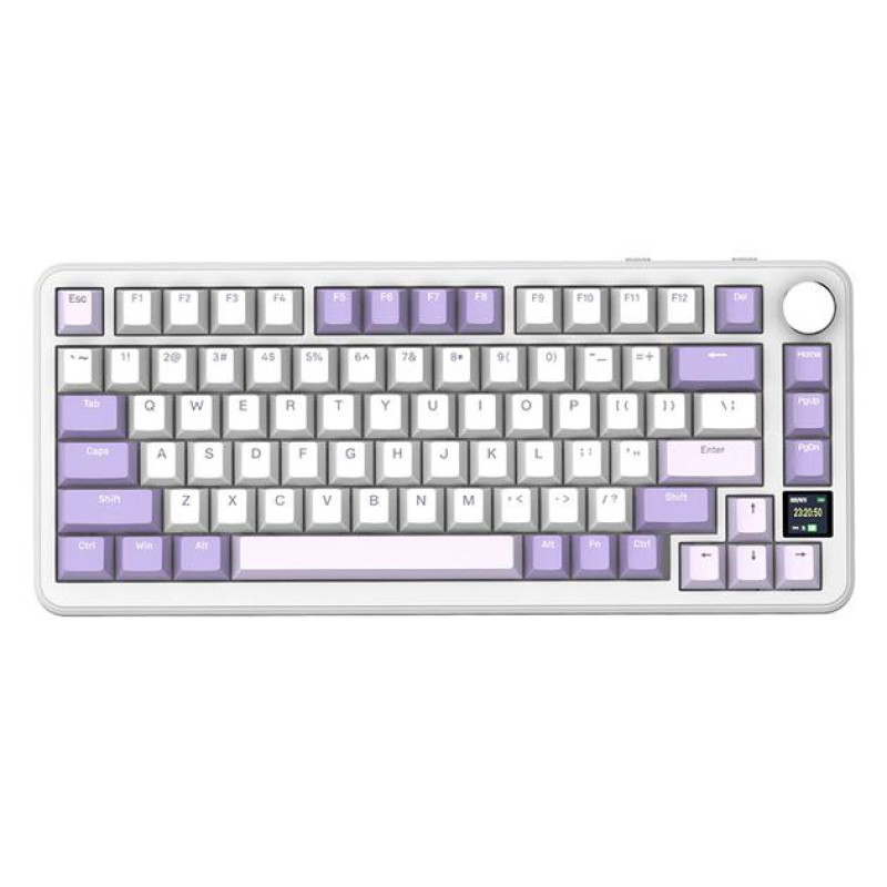 Геймерська Клавіатура Attack Shark X85 Pro Біло-Фіолетова