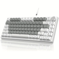 Ajazz AK820 Ігрова Механічна Клавіатура 75% Сіро-Біла RGB підсвітка, жовтий світч