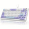 Ajazz AK820 Ігрова Механічна Дротова Клавіатура 75% Біло-Фіолетова RGB підсвітка