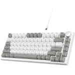 Ajazz AK820 Игровая Механическая Клавиатура 75% Бело-Сера RGB подсветка, красный светч