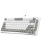 Ajazz AK820 Игровая Механическая Клавиатура 75% Бело-Сера RGB подсветка, красный светч