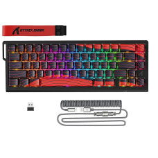 Беспроводная Магнитная Клавиатура Attack Shark X68Pro HE 8К Черная с Красным