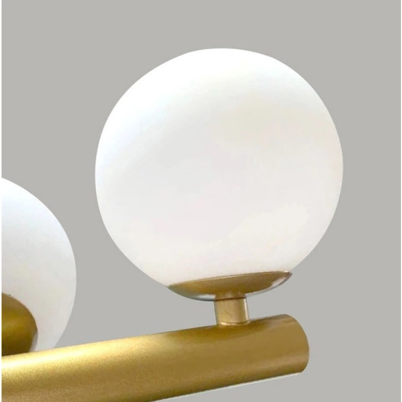 Люстра Підвісна Big Caterpillar Білий Абажур 9 Золотих Куль G9*9