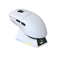 Ajazz AJ159 APEX Беспроводная Игровая Мышь PAW3950 400 мАч RGB Белая с Зарядной Станцией