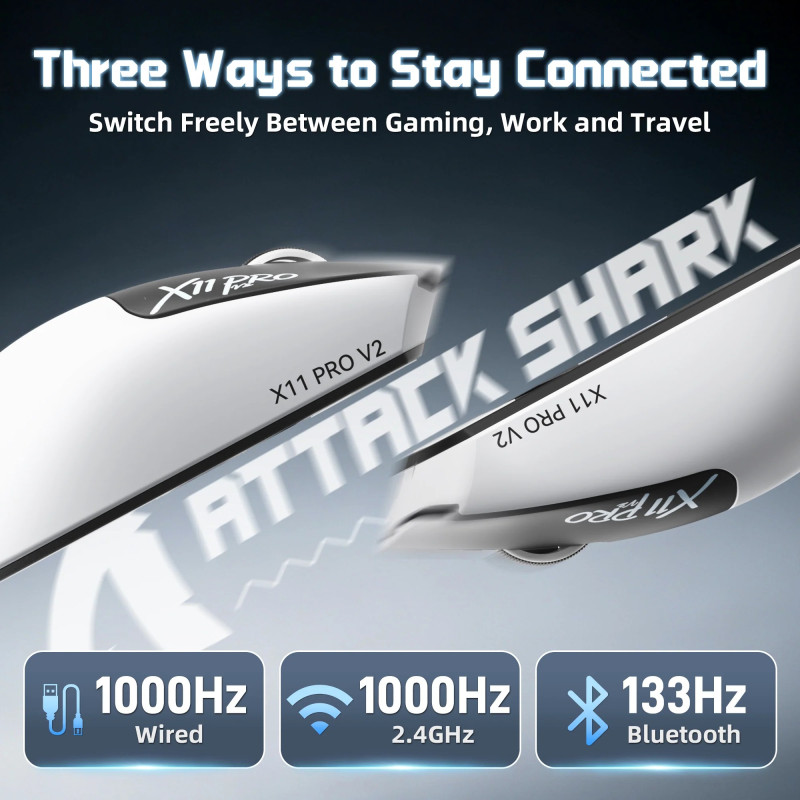 Бездротова Ігрова Мишка Attack Shark X11 Pro V2 із Зарядною Базою